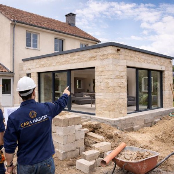 Agrandissement et extension de maison à Caen (14)